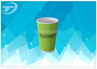 Anti - Slip Doubel Wall Disposable Paper Cups With Corrugated Paper Outside