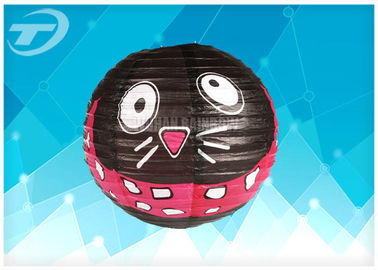 Cute Cat Decorative Hanging Lanterns / Beautiful Round Paper Lanterns